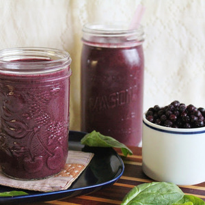 Blueberry hemp smoothie with secret sneaky spinach