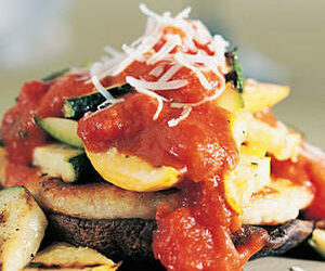 Grilled Vegetables with Potato Cakes