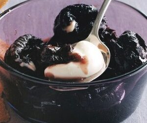 Prunes in Wine with Toasted-Almond Cookies