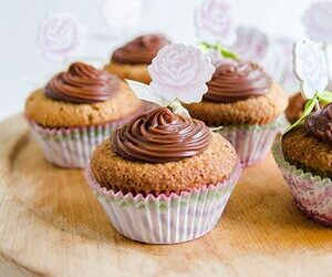 Walnut Cupcakes with Creamy Lindt Chocolate Ganache