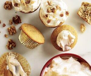 Walnut Cupcakes with Maple Frosting
